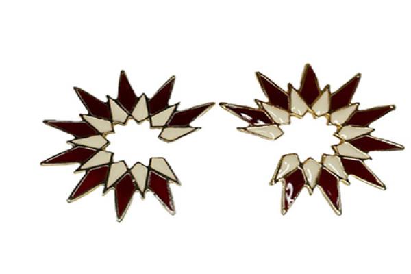 Burgandy Stars Earrings